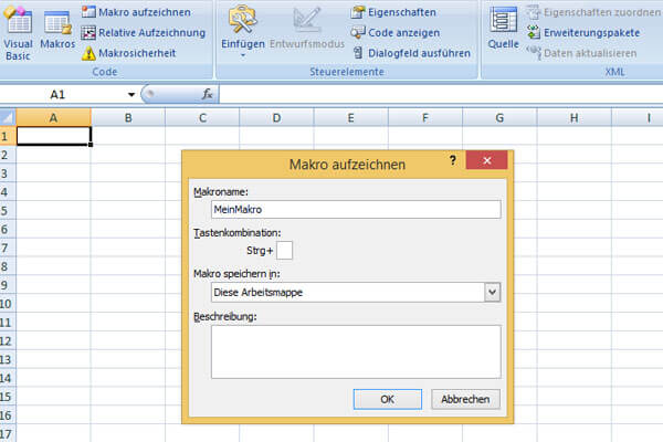 excel makro aufzeichnen