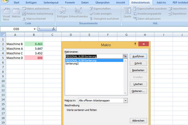 excel makros ausführen