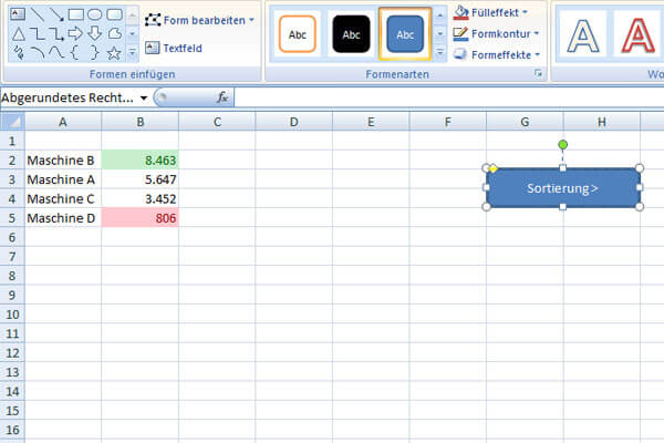 excel makros form mit text