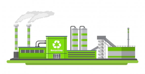 Illustration einer auf die Ökodesign-Richtlinie ausgelegten Recyclinganlage